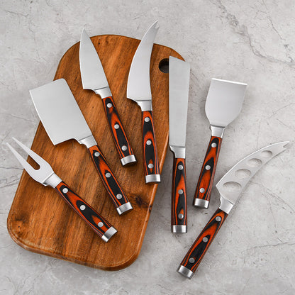Stainless Steel Cheese Knife Set – Colorful Wooden Handles