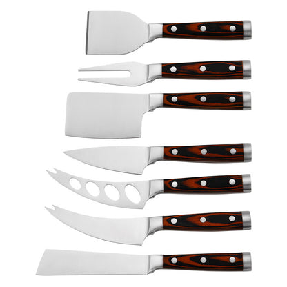 Stainless Steel Cheese Knife Set – Colorful Wooden Handles