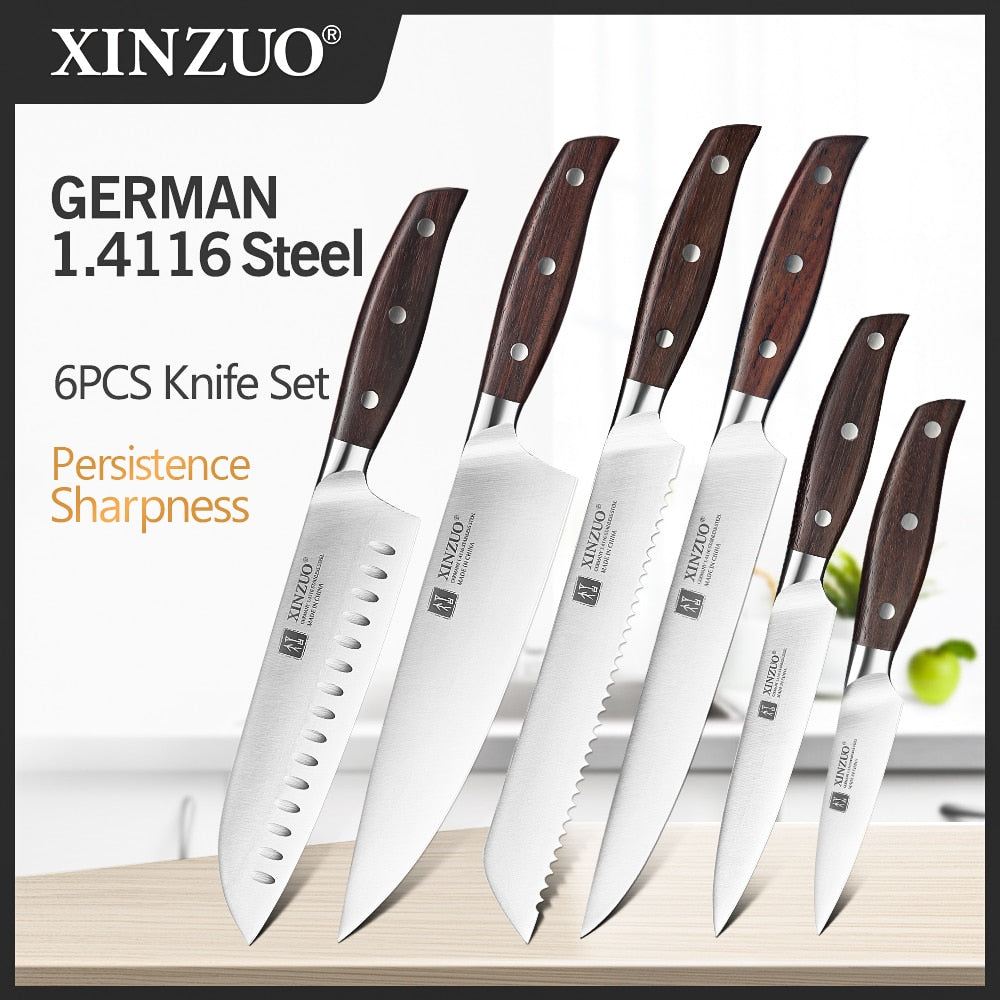 6-Piece German Steel Kitchen Knife Set – High-Carbon Stainless Steel