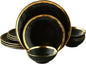 12-Piece Luxury Bone China Dinnerware Set – Gold-Rimmed Elegance