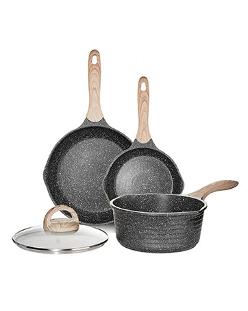 20-Piece Nonstick Granite-Coated Cookware Set – Induction Compatible