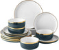 12-Piece Luxury Bone China Dinnerware Set – Gold-Rimmed Elegance