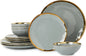 12-Piece Luxury Bone China Dinnerware Set – Gold-Rimmed Elegance