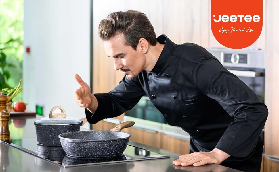 20-Piece Nonstick Granite-Coated Cookware Set – Induction Compatible