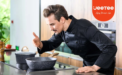 20-Piece Nonstick Granite-Coated Cookware Set – Induction Compatible