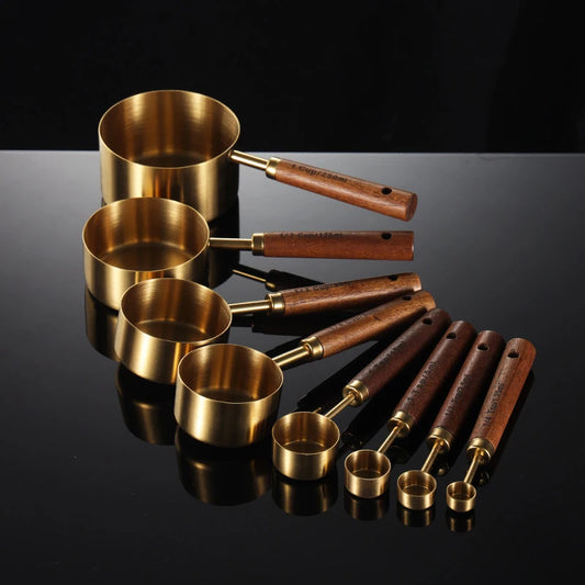 4-Piece Stainless Steel Measuring Cups and Spoons Set | Durable Kitchen Measuring Tools for Accurate Cooking