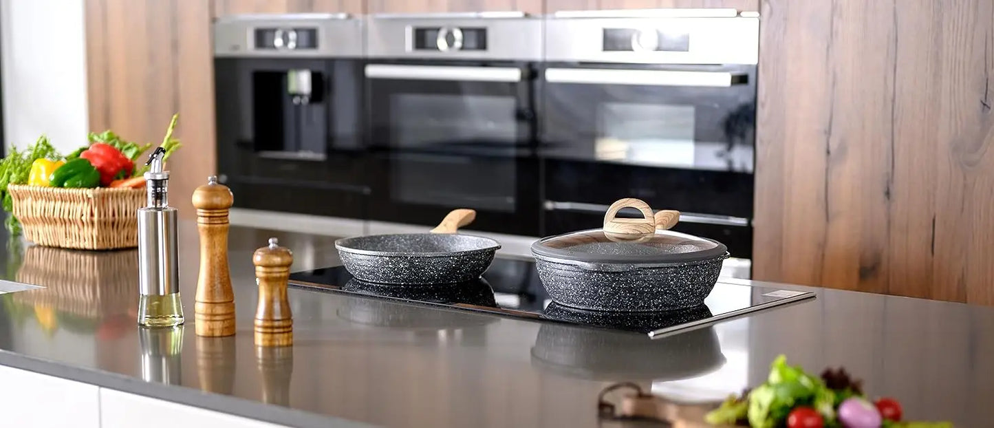 20-Piece Nonstick Granite-Coated Cookware Set – Induction Compatible