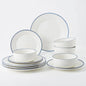 12-Piece Luxury Bone China Dinnerware Set – Gold-Rimmed Elegance