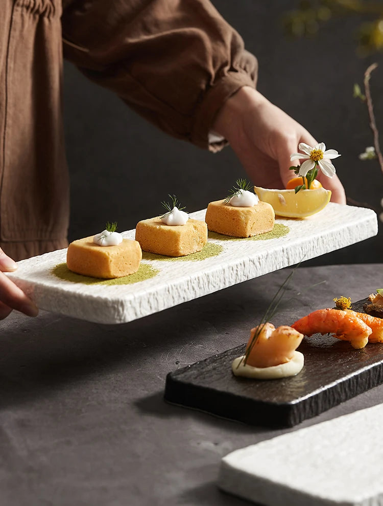 Rectangular Ceramic Dinner Plate – Sushi & Steak Tray